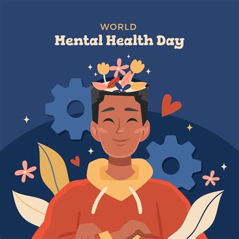 Ilustração Plana Para Conscientização Do Dia Mundial Da Saúde Mental