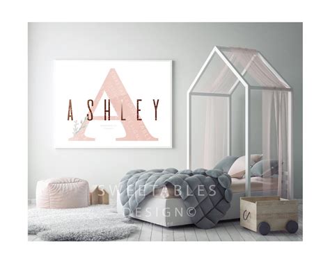 Ashley Name Printable Floral Printable Children's Room - Etsy