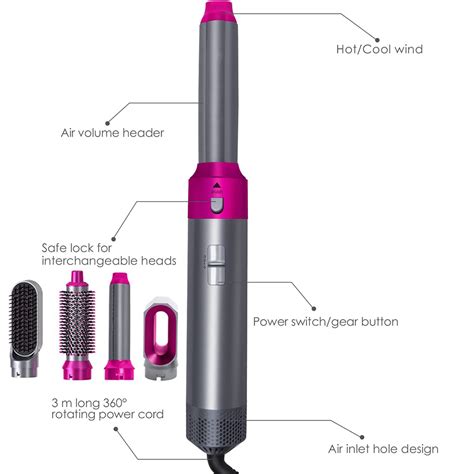 Professional In Hair Dryer Hot Comb Set Wet Dry Straightening Curling Blow Drying Of Hot