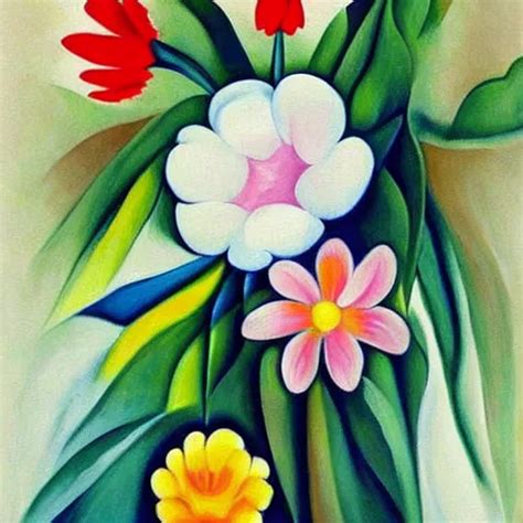 A Beautiful Painting Of Flowers By Georgia O Keeffe Stable Diffusion