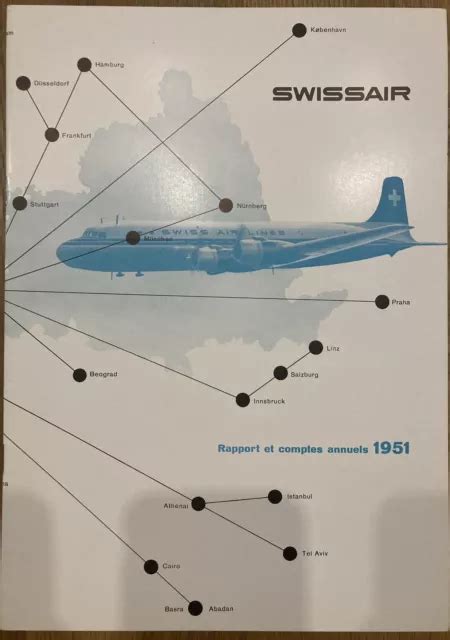 Swissair Airlines Profile Brochure Dc Dc Convair Annual Report