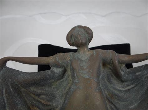 Stunning Art Deco Era Bronze Female Figural Dish Semi Nude Etsy