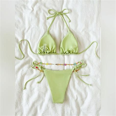 Swim Womens Piece Sexy Bikini Sets Halter Tie Side Poshmark