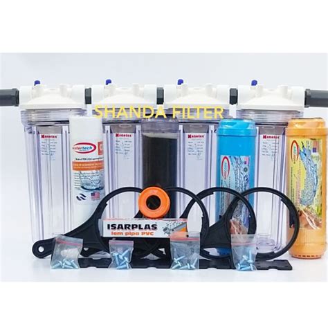 Paket NANO 4 Filter Air Zat Besi Kapur Siap Pakai Clear 10 3 4 SPGR