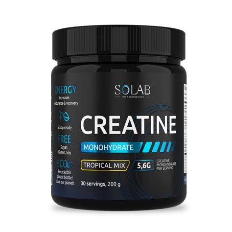 SOLAB / Креатин моногидрат, Creatine Monohydrate, Вкус Тропический микс ...