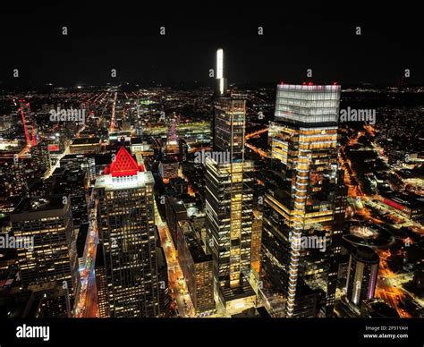 Aerial View of Center City Philadelphia at Night Stock Photo - Alamy