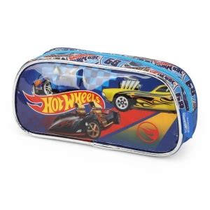Mochila Infantil Rodinhas Hot Wheels C Lancheira E Estojo Azul