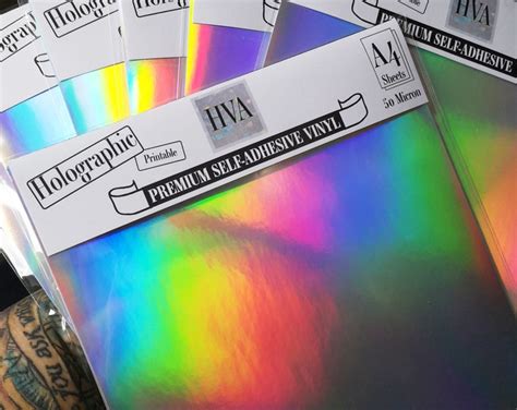 A X Inkjet Printable Holographic Sticker Sheets Etsy Uk