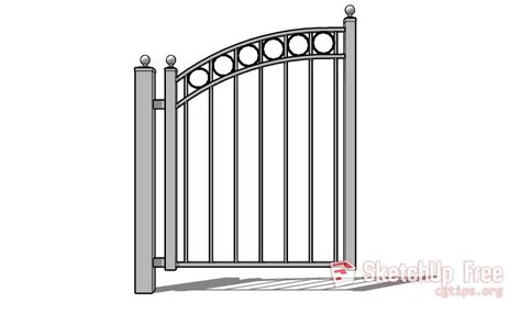 536 Fence Gate Ornamental Sketchup Model Free Download Fence Gate