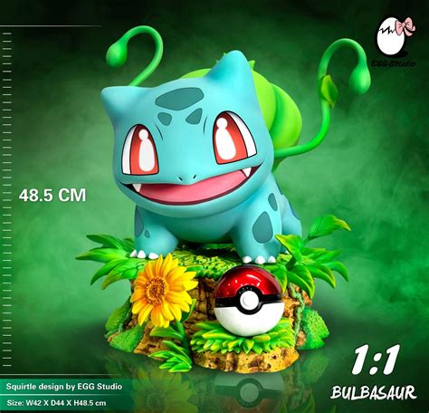 Small And 11 Scale Bulbasaur And Pokeball Pokemon Resin Statue Eggs