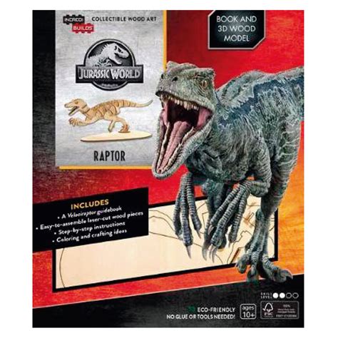 Ripley Jurassic World Raptor Libro Y Modelo Para Armar D Madera