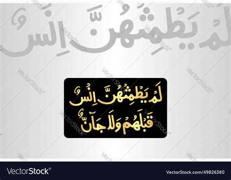 Surah Ar Rehman 55 Verse 74 Of The Noble Quran Vector Image