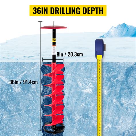 Vevor Ice Drill Auger 8 Diameter 39 Length Nylon Ice Auger Auger