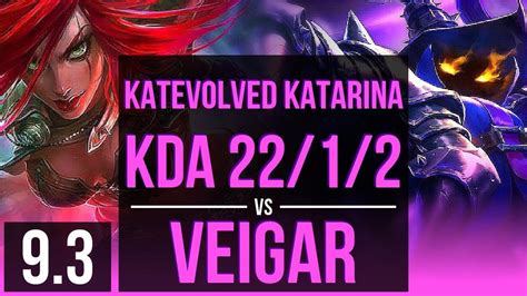 KatEvolved KATARINA Vs VEIGAR MID KDA 22 1 2 3 Early Solo Kills