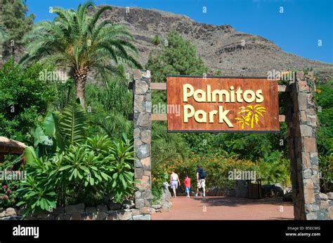 Palmitos Park Entrance a main family holiday attraction with large botanical garden animals and ...