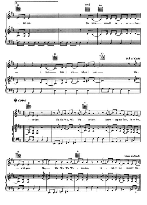 Waterloo Piano Sheet Music Easy Sheet Music