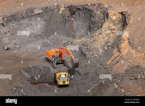 Open Pit Manganese Mining Industry With A Machine Stock Photo Alamy