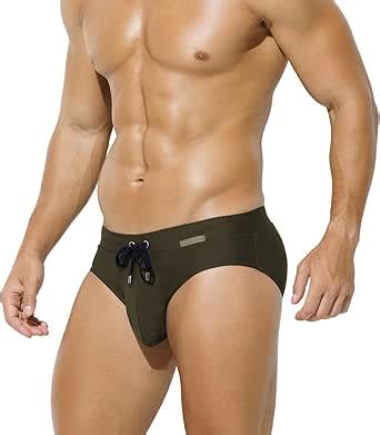 Arjen Kroos Men S Swim Briefs Sexy Bikini Solid Swimwear Swimsuit With Drawstring Amazon