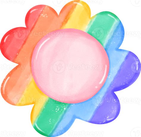 Cute Pride Flower Cartoon Hand Drawn Watercolor 23869943 Png