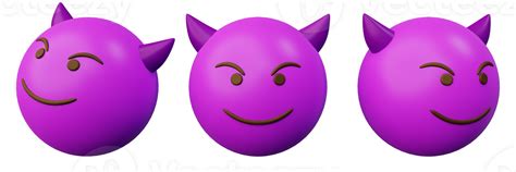 3d emoticon evil face purple emoji or ball emoticon 28535877 PNG