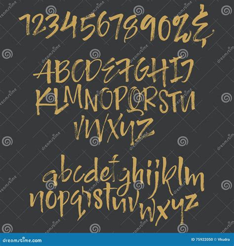 Alphabet Letters Lowercase Uppercase Numbers Vector Alphabet Stock