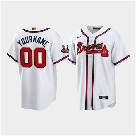 Women S Atlanta Braves Custom White 2022 Gold Program Jersey