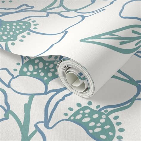 Modern french country farmhouse floral - Wallpaper | Spoonflower