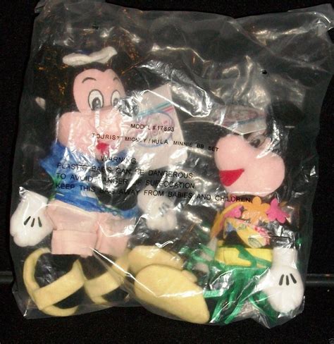 Sealed Bag Disney Tourist Mickey And Hula Minnie Bean Bag 10 Plush Disney Nwt 1832453927