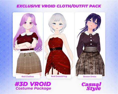 Vroid Clothing Pack 3d Wardrobe Virtual Fashion Stylish Streamer