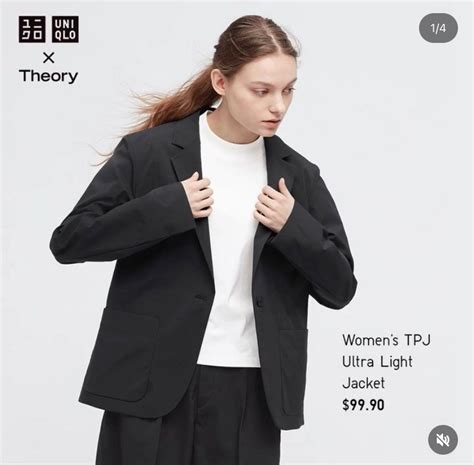 Uniqlo X Theory Airsense Ultra Light Jacket Blazer Black Womens