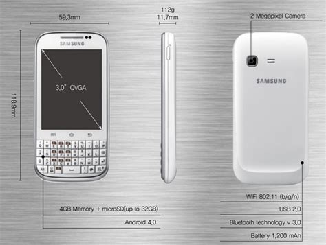 Samsung GALAXY Chat: смартфон с сенсорным экраном и QWERTY-клавиатурой ...