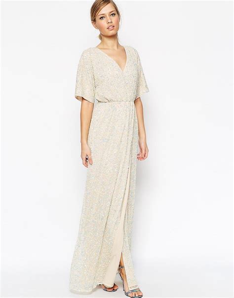 Asos Asos Sequin Kimono Maxi Dress At Asos