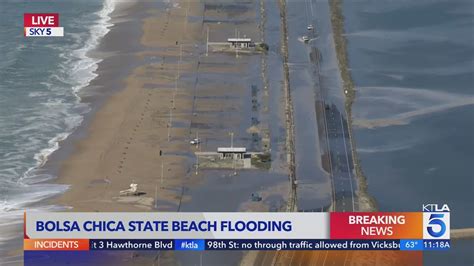 Pch Closed By Flooding In Huntington Beach Youtube