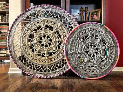 Free Crochet Pattern Large Diy Mandala Crochet Wall Hanging Decor