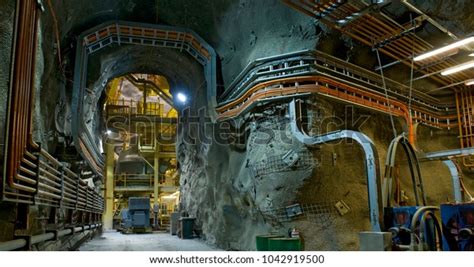 Mining Underground Infrastructure Underground Gold Copper Stock Photo