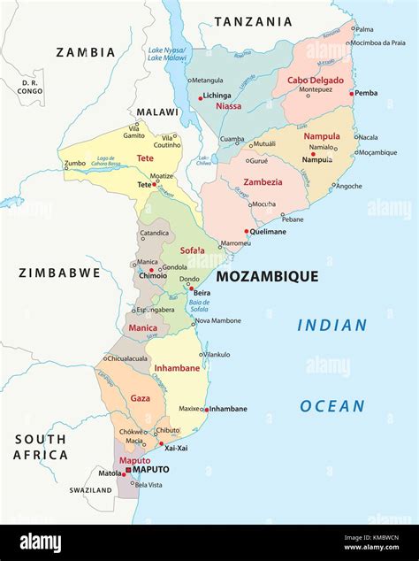 Large Detailed Political And Administrative Map Of Mozambique With