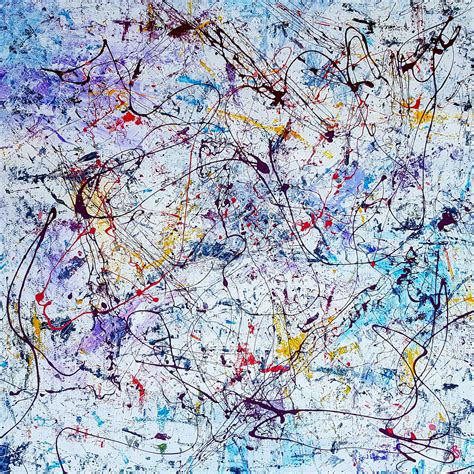 Constel H160xw160 Cm Style Of Jackson Pollock Abstract