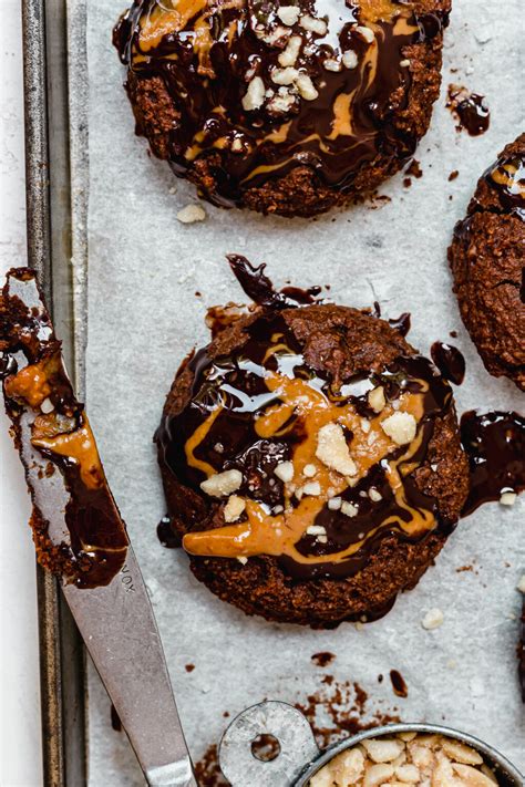 Soft Baked Snickers Cookies Vegan Gluten Free Nourishing Amy