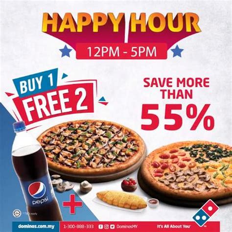 May Onward Domino S Pizza Happy Hour Buy Free Promotion