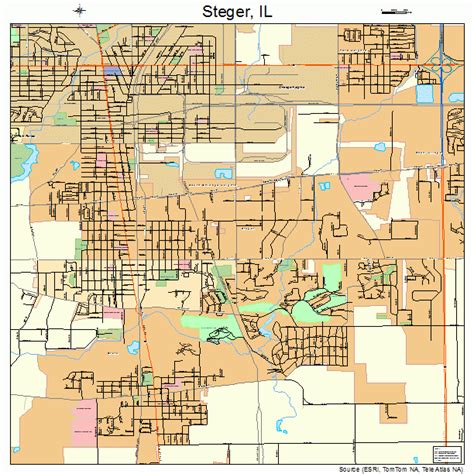 Steger Illinois Street Map 1772520