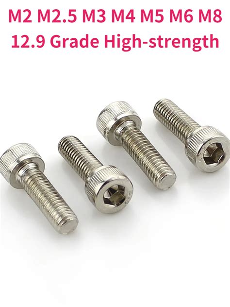 M2 M2 5 M3 M4 M5 M6 M8 12 9 Grade High Strength Nickel Plated Full