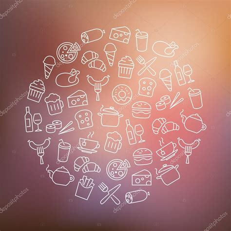 Fondo de iconos de alimentos vector gráfico vectorial annafrajtova