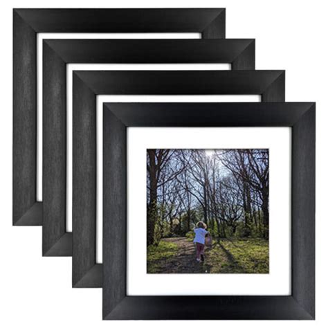 8x8 Black Square Photo Frame Set Of 4 With Mounts Aandm Natural Living