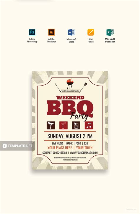 Free Weekend BBQ Flyer Template in Adobe Photoshop, Illustrator