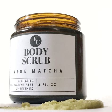 Matcha Green Tea Aloe Body Scrub Organic Lemongrass Sugar Etsy