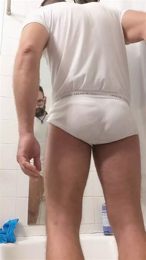 Wet Hairy Daddy Piss On Mirror In Tighty Whities And Sensual Shower Gay Porn Xhamster