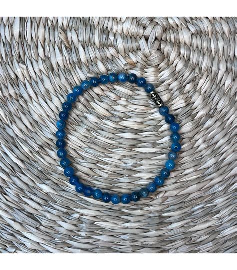 Bracelet en Apatite perles moyennes élastique