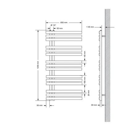 Luxebath Iron Em Design Elektrische Radiatoren W X Mm