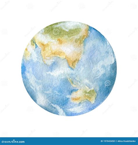 Watercolor Astronomy Science Planets Earth Stock Photo Image Of