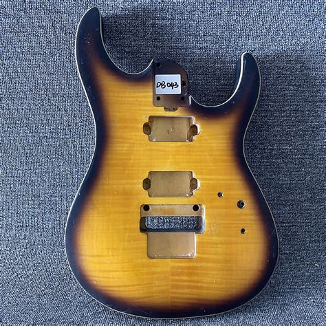 Hh Tobacco Burst Solid Basswood Guitar Body With Tiger Maple Reverb